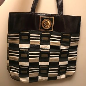 Brown/gold Tory Burch Tote